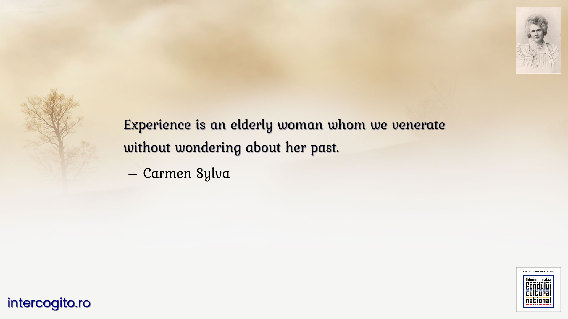 Experience is an elderly woman whom we venerate without wondering about her past.
