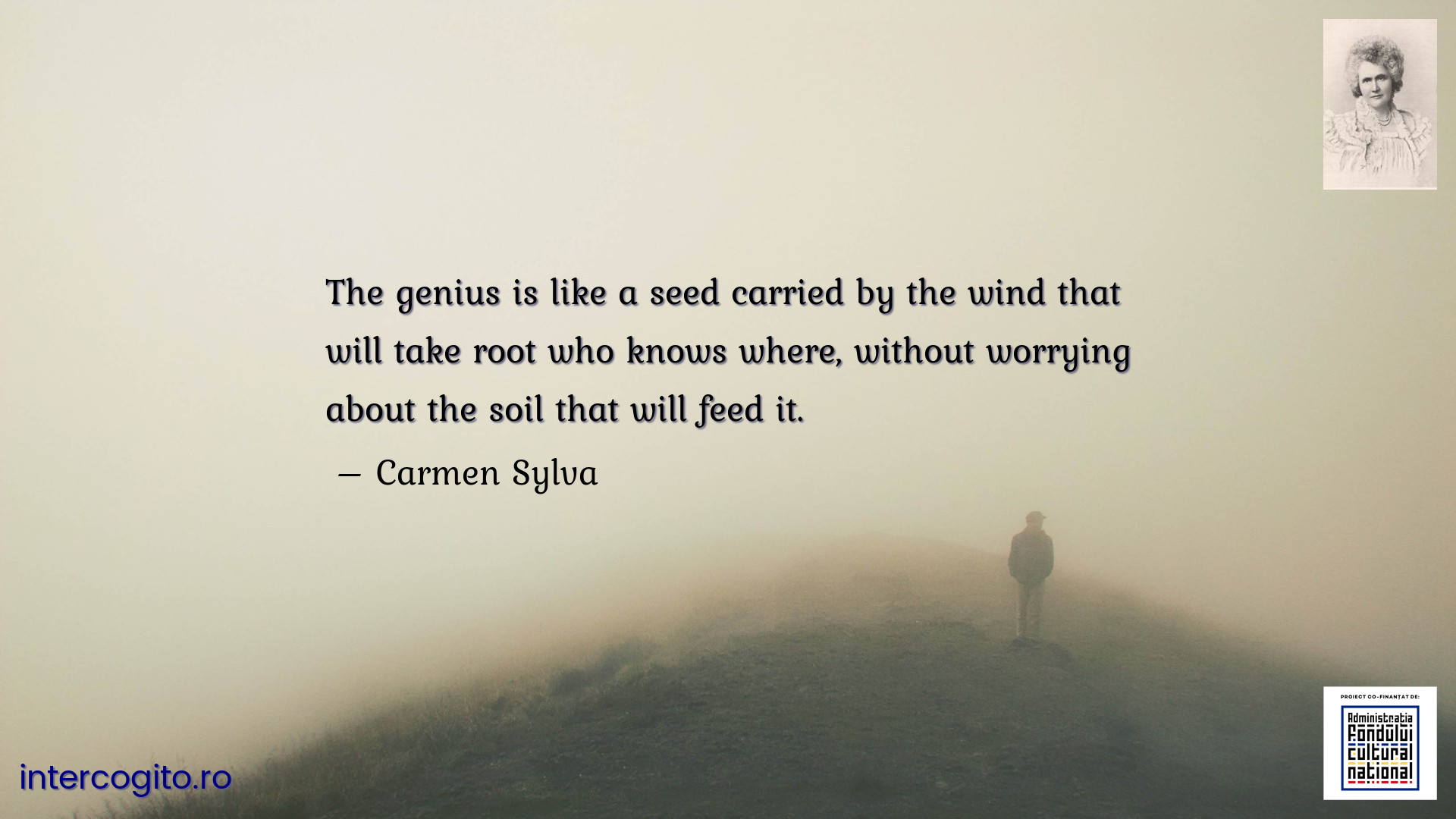 The genius is like a seed carried by the wind that will take root who knows where, without worrying about the soil that will feed it.